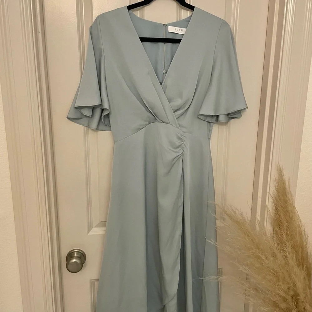 Blue ASTR blue flux wrap dress silky - Picture 6 of 6
